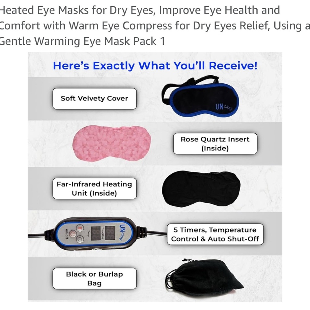 Black and Blue Dry Eye Relief Mask - Picture 5 of 5